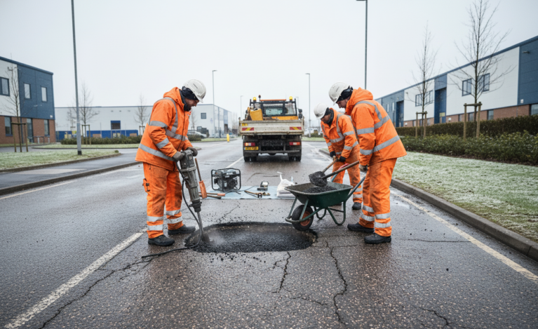 winter pothole repairs UK